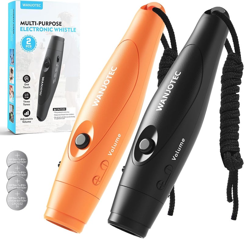WANJOTEC Electronic Whistle for Teacher Coaches, 3 Tones Adjustable 130db Loudest High Volume Handheld Emergency Electric Whistles for Referee, P.E.Outdoor Sports Whistles with Lanyard - Image 1
